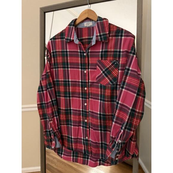 Crown & Ivy Plaid Flannel Women's Red Pink Size Small - Picture 1 of 4